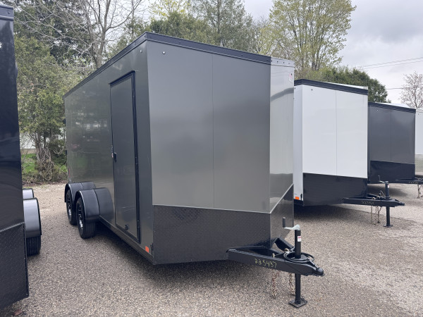 Charcoal 2026 United 7 x 16 x 7ft Tall Enclosed 2 - 3500lb Axles at Belore Trailer Sales