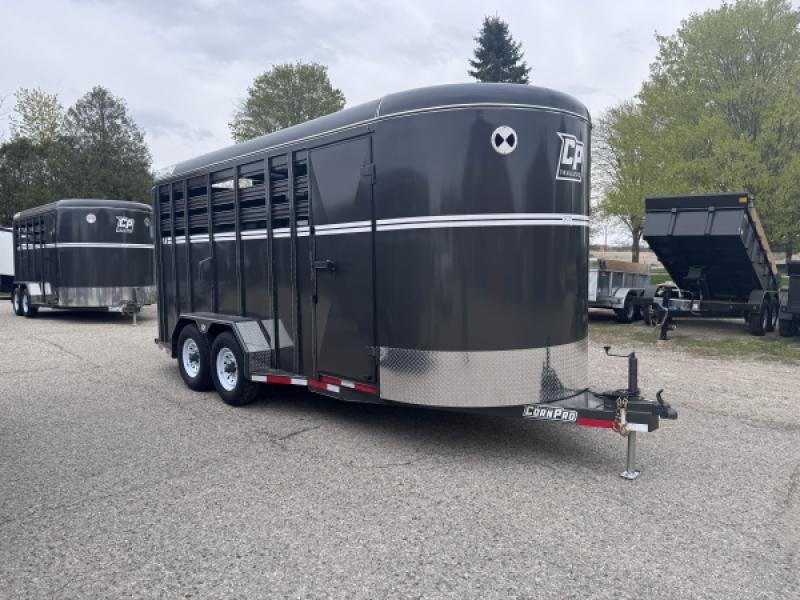 Gray 2026 CornPro 2 Horse Stock Combo 2 - 5,000lb Axles at Belore Trailer Sales